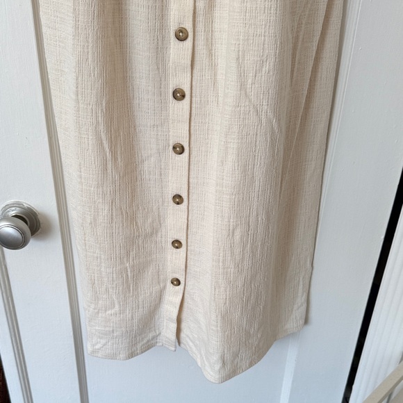 Madewell Cream Midi Dress with Button Detail - Picture 4 of 10
